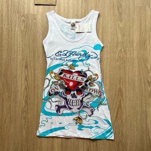 NWT Vintage Ed Hardy Bedazzled Tank Top